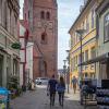 A couple strolling the streets of Næstved