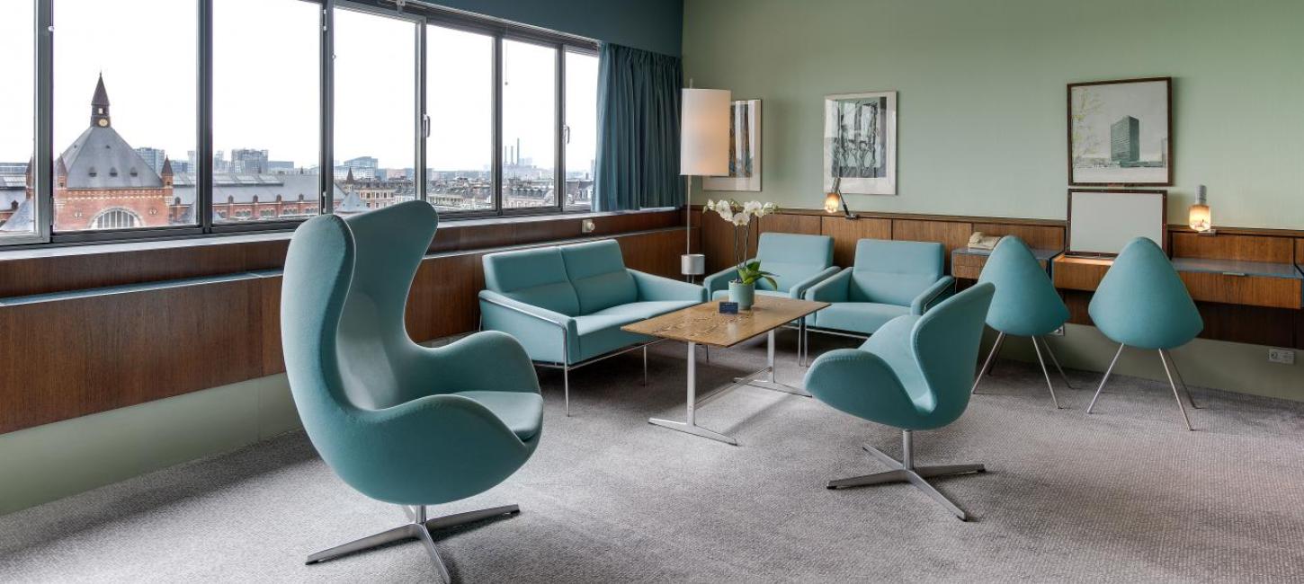 The iconic Arne Jacobsen Suite at the Radisson Collection Royal Hotel in Copenhagen