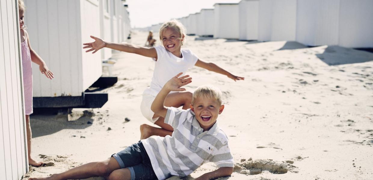 Children on Løkken Beach, North Jutland