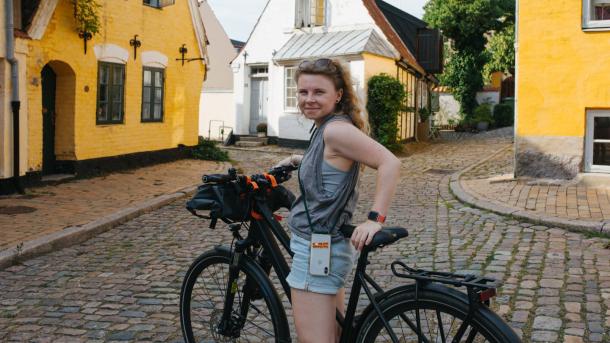 Cyclist in Aabenraa, South Jutland, Denmark
