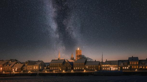 De sterrenhemel in Dark Sky Park Mandø op het Deense Waddeneiland Mandø