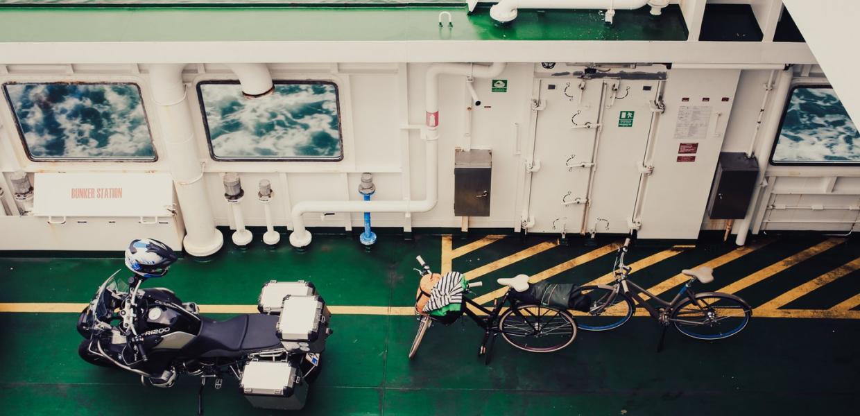 Bikes on a ferry