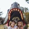 Kids in dinosaurus, Legoland, Givskud Zoo, Billund