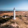 Lyngvig Lighthouse in Hvide Sande, West Jutland, Denmark