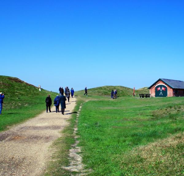 Leute spazieren auf der Insel Mandø  in Dänemark