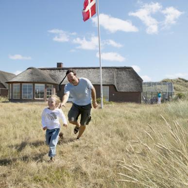 Family playing at holiday home, North Zealand in Denmark