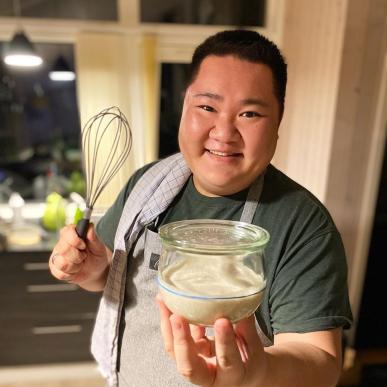 Danish chef Micki Cheng making sourdough