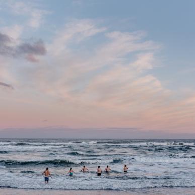 Winter swimmers in North Jutland.