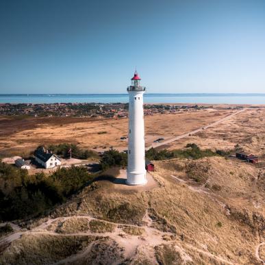 Lyngvig Lighthouse in Hvide Sande, West Jutland, Denmark