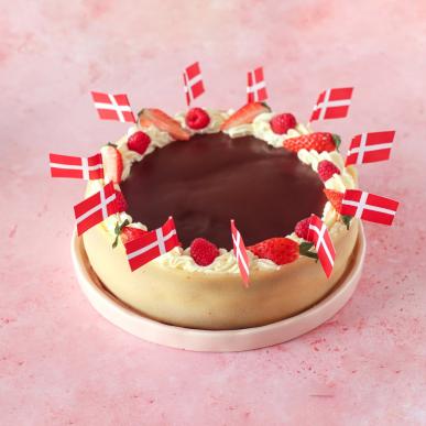 Een traditionele Deense lagkage laagjestaart