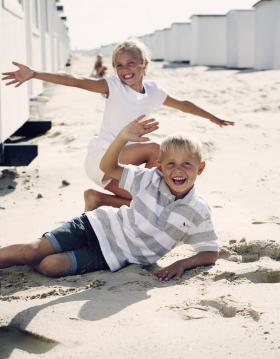 Children on Løkken Beach, North Jutland