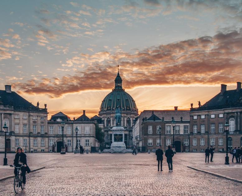 Amalienborg Palace, the Queen's residence in Copenhagen