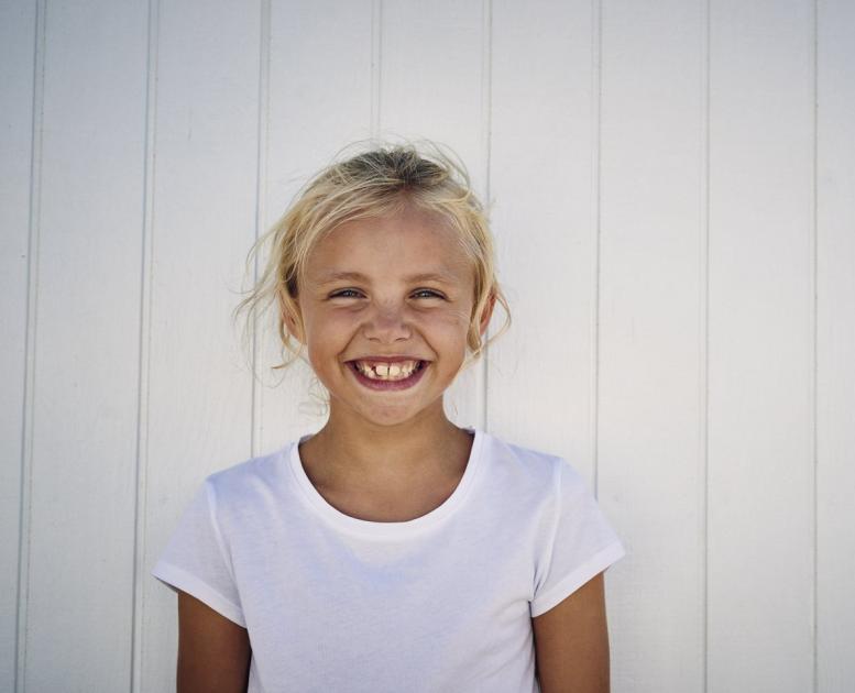 A girl smiling at the camera, Denmark