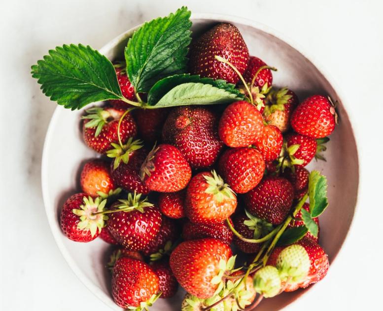 Dänische Erdbeeren im Sommer